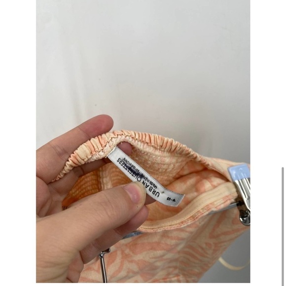 Urban Outfitters Dress Midi Strapless High Slit  Zebra Print Pink/Coral Small - Picture 6 of 6